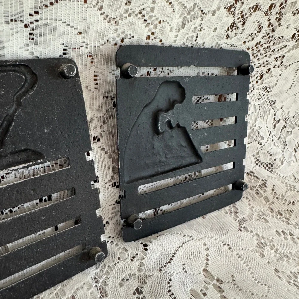 Vintage Kitchen Trivet Wall Aart Plaque Set 4.5